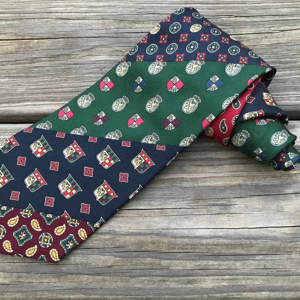 Tommy Hilfiger Men Tie Multi Color 100% Silk Neckt - Picture 1 of 10